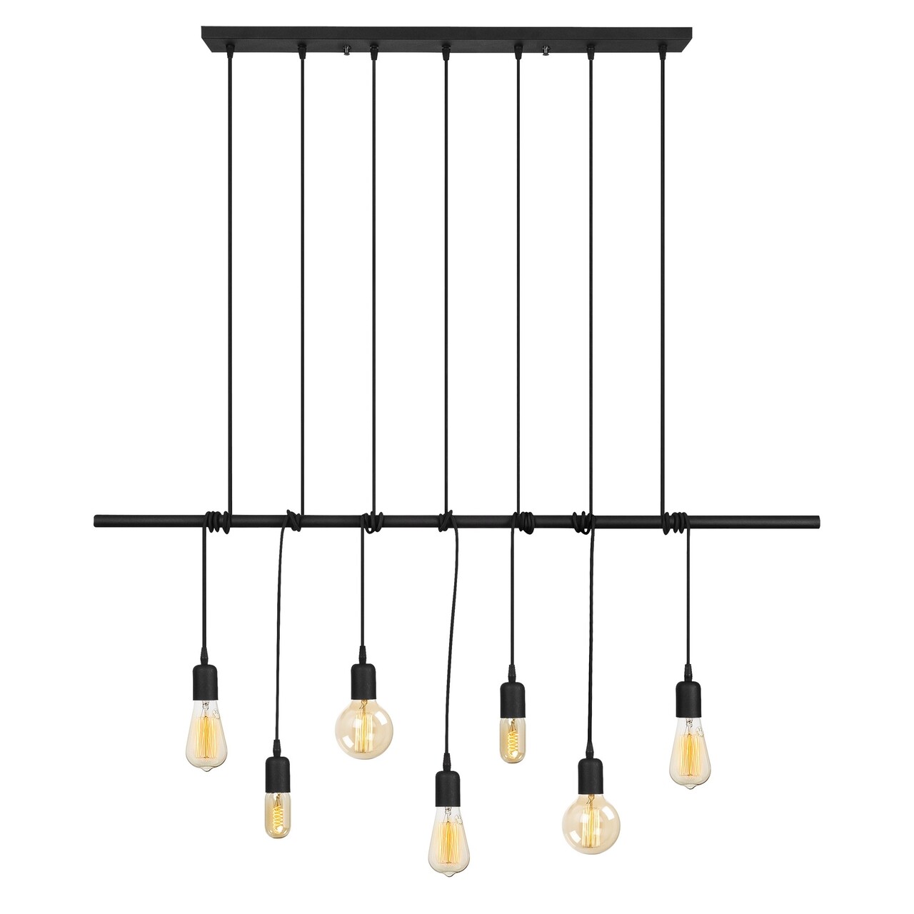 Candelabru Opviq Salkim, 120x180 cm, 7 x E27, 40W, negru - imagine 6